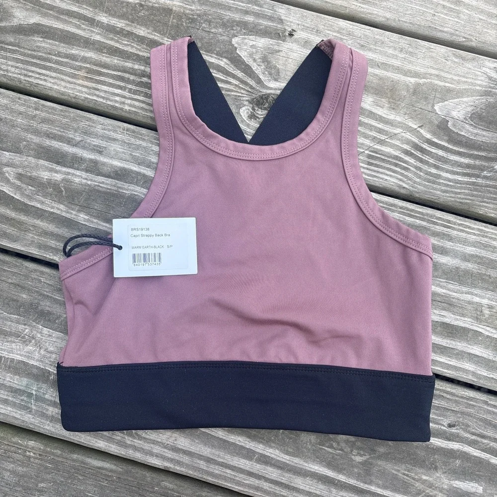 Bandier Le Ore Small Warm Earth Capri Strappy Back Bra NWT $68